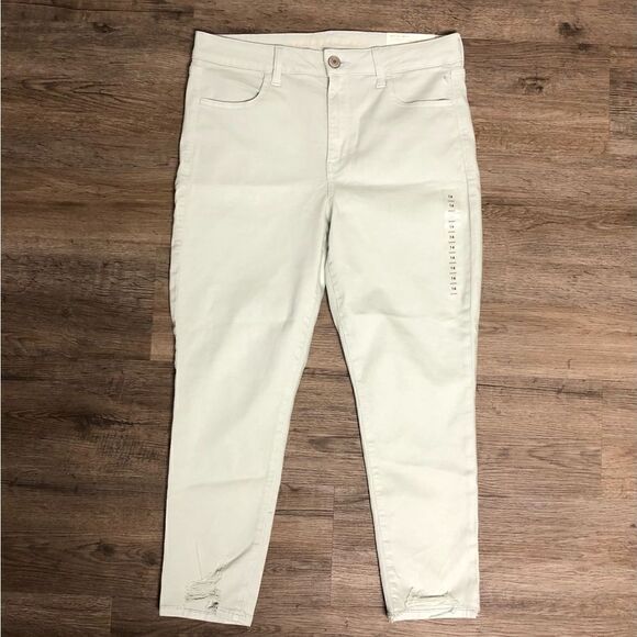 American Eagle women’s soft green, Hi rise Jeggings, crop pants, size 14, short - Picture 1 of 12